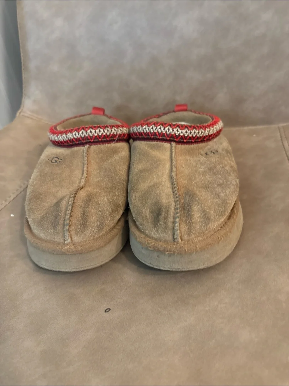 Ugg tazz girls brown chestnut red platform slippers shoes size 1